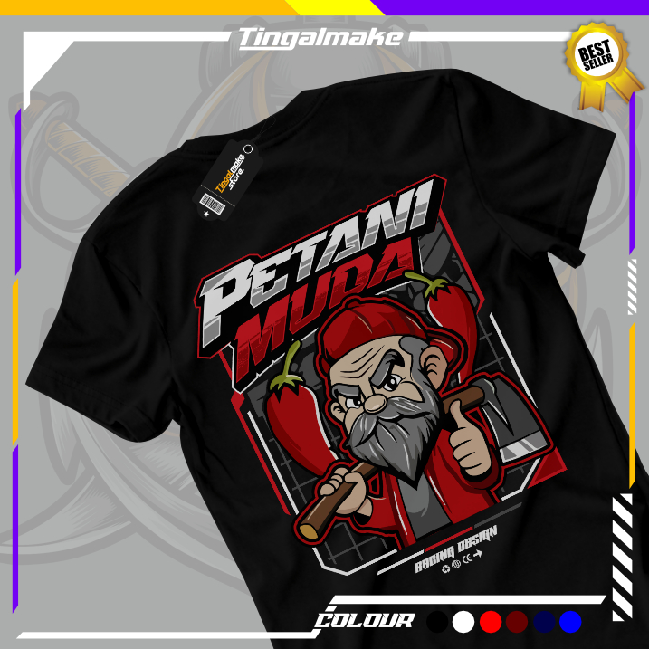 Kaos Baju Petani Muda Desain Terbaru Unisex Premium - Tshirt Pria Wanita - Baju Kaos Petani Cabe Raw