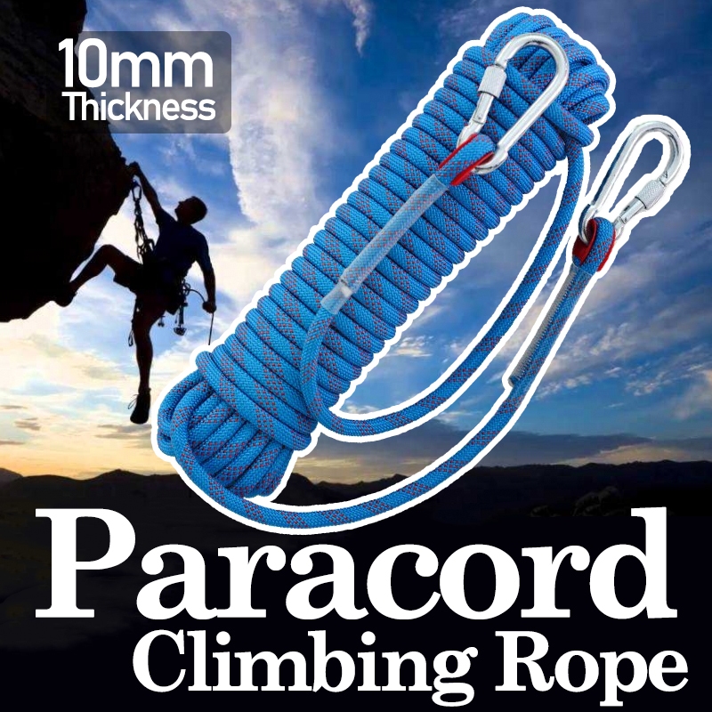Tali Paracord Tebal Dengan Dua Buah Carabiner - Tali Panjat Tebing - Karabiner - Carabiner - Tali Ou