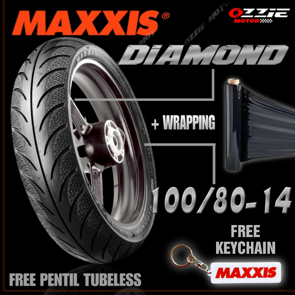 BAN MOTOR MAXXIS TAHUN PRODUKSI 2025 MAXXIS DIAMOND 3DN 3DI UKURAN 100/80-14 TUBELESS BAN MOTOR BEAT