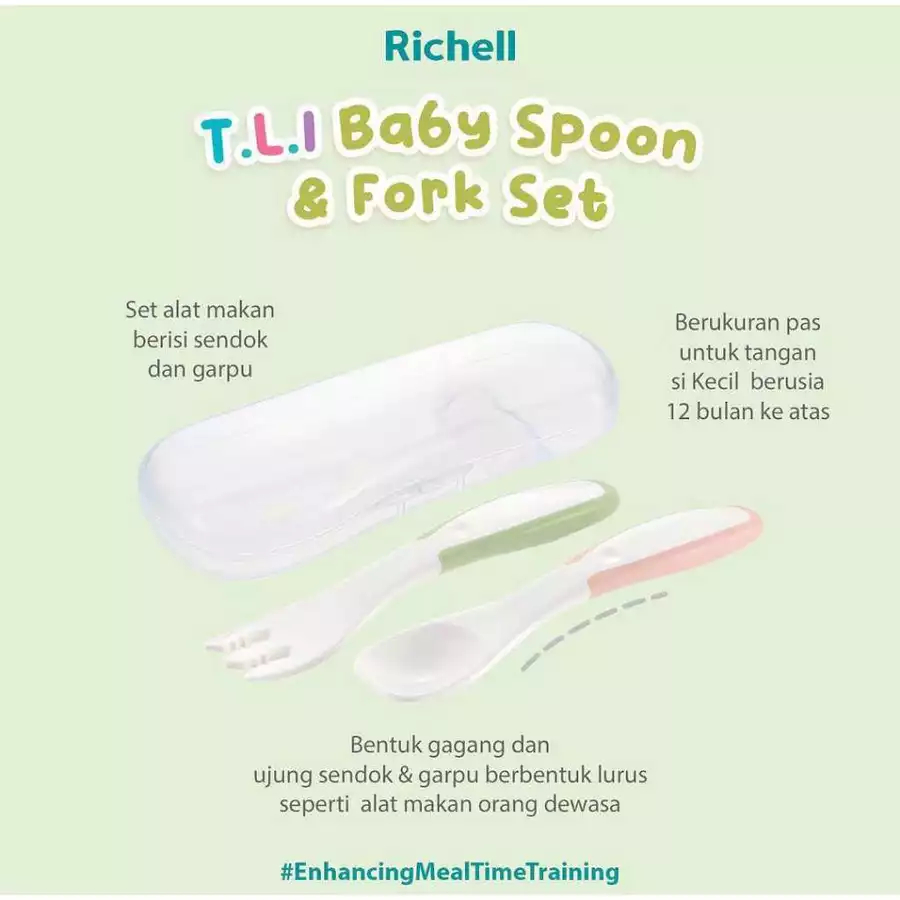RICHELL Baby Spoon & Fork With Case / Richell Spoon