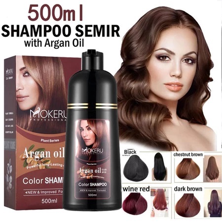 Sampo Pewarna Rambut Hitam 500ml - Penghitam Rambut Uban Instan