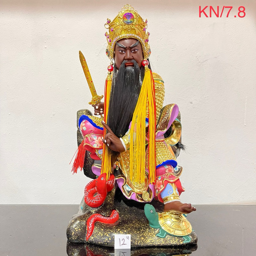 patung dewa siong te kong 12in kayu taiwan