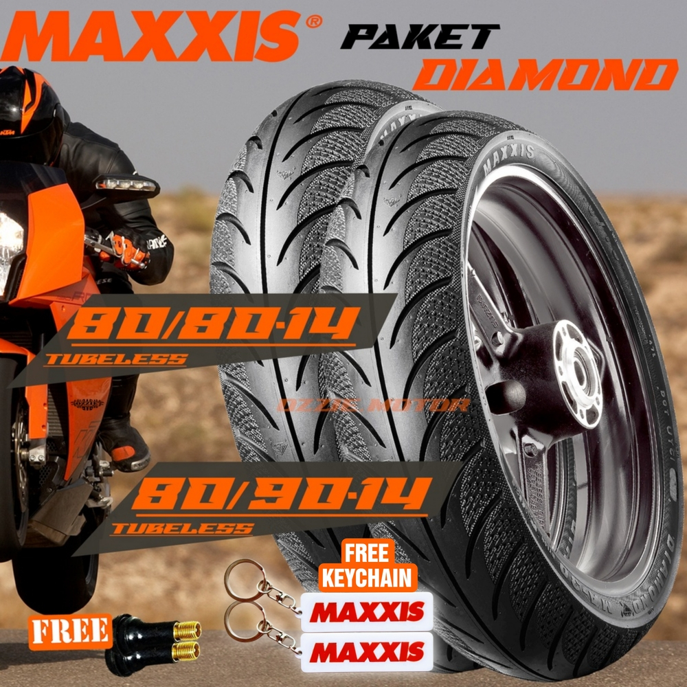PAKET BAN MOTOR MAXXIS TAHUN PRODUKSI 2025 MAXXIS DIAMOND 80/80-14 & 80/90-14 BEAT FINO MIO VARIO