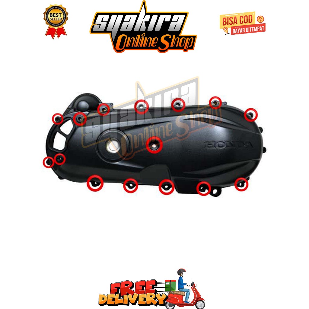 BAUT BAK CVT 1 SET ( 15 BAUT ) BEAT SCOOPY KARBU FI ESP SPACY VARIO 110 TECHNO CW TAHUN 2006 - 2014 