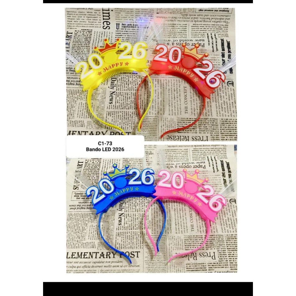 (1lusin) BANDO HAPPY NEW YEAR/BANDO TAHUN BARU LED