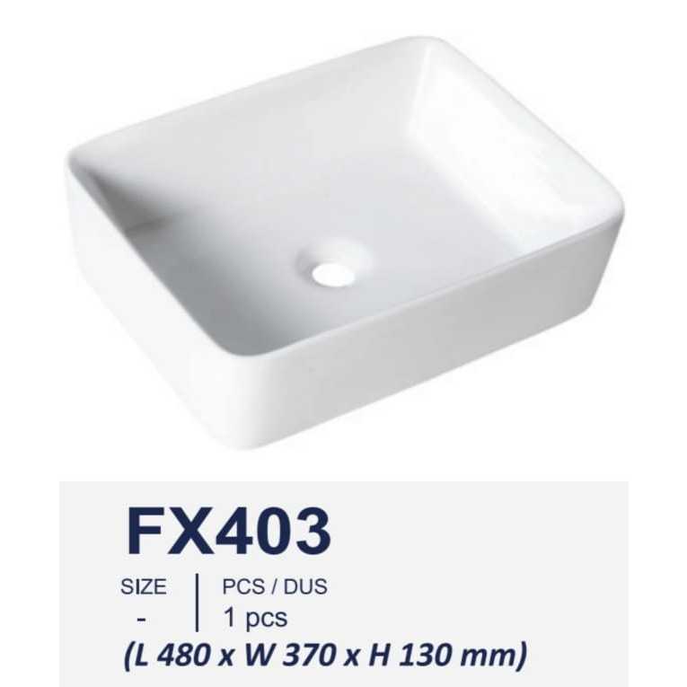 Frap Wastafel Washtafel Keramik Cuci Tangan Meja Kamar Mandi Set Kumplit Kotak Bulat Oval Putih