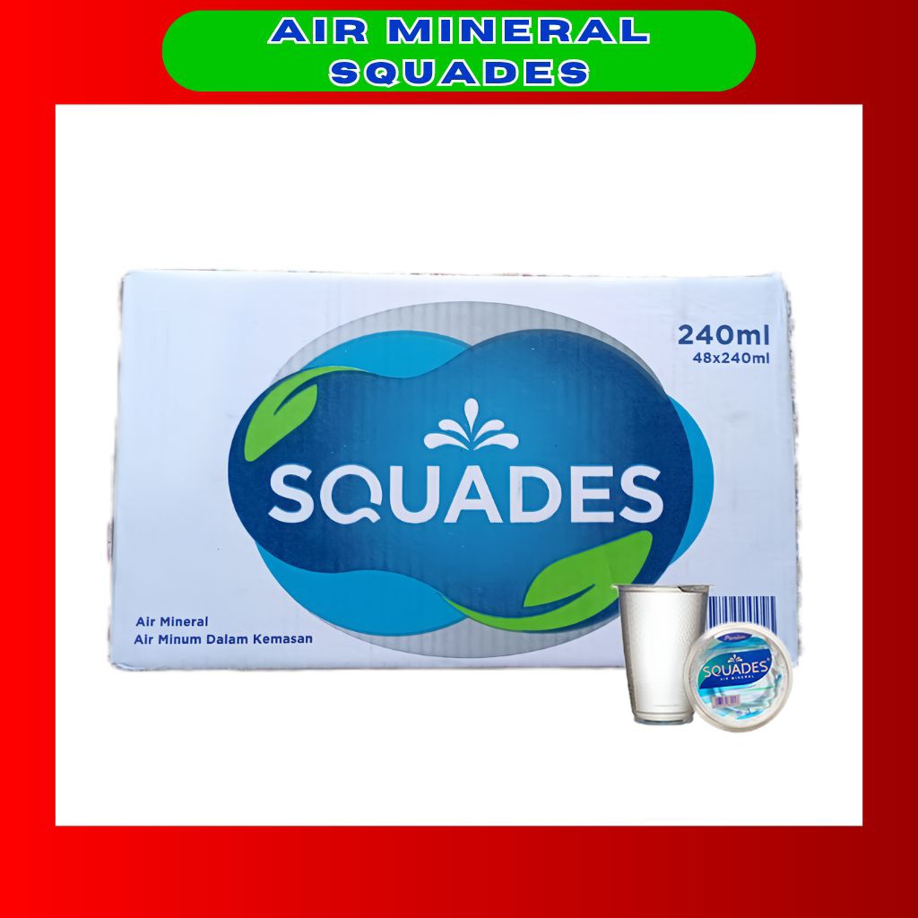 Squades Air Mineral 240ml 1 Dus Isi 48 Gelas