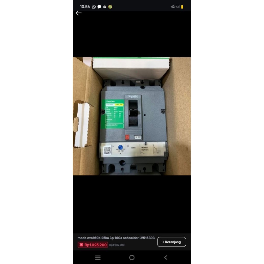 breaker schneider mccb CVS 3phase 160A