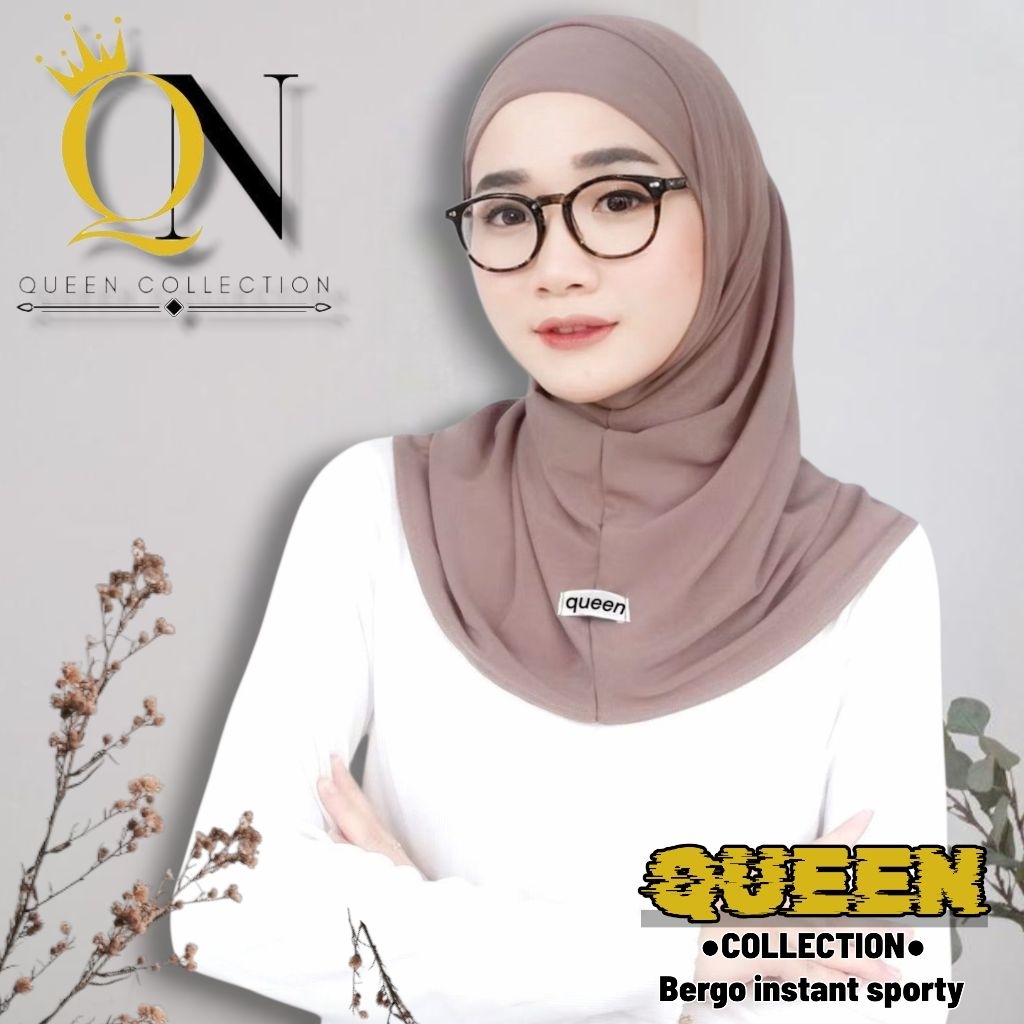QN-JILBAB BERGO SPORT malay hijab daily olahraga SIMPLE-Hitam