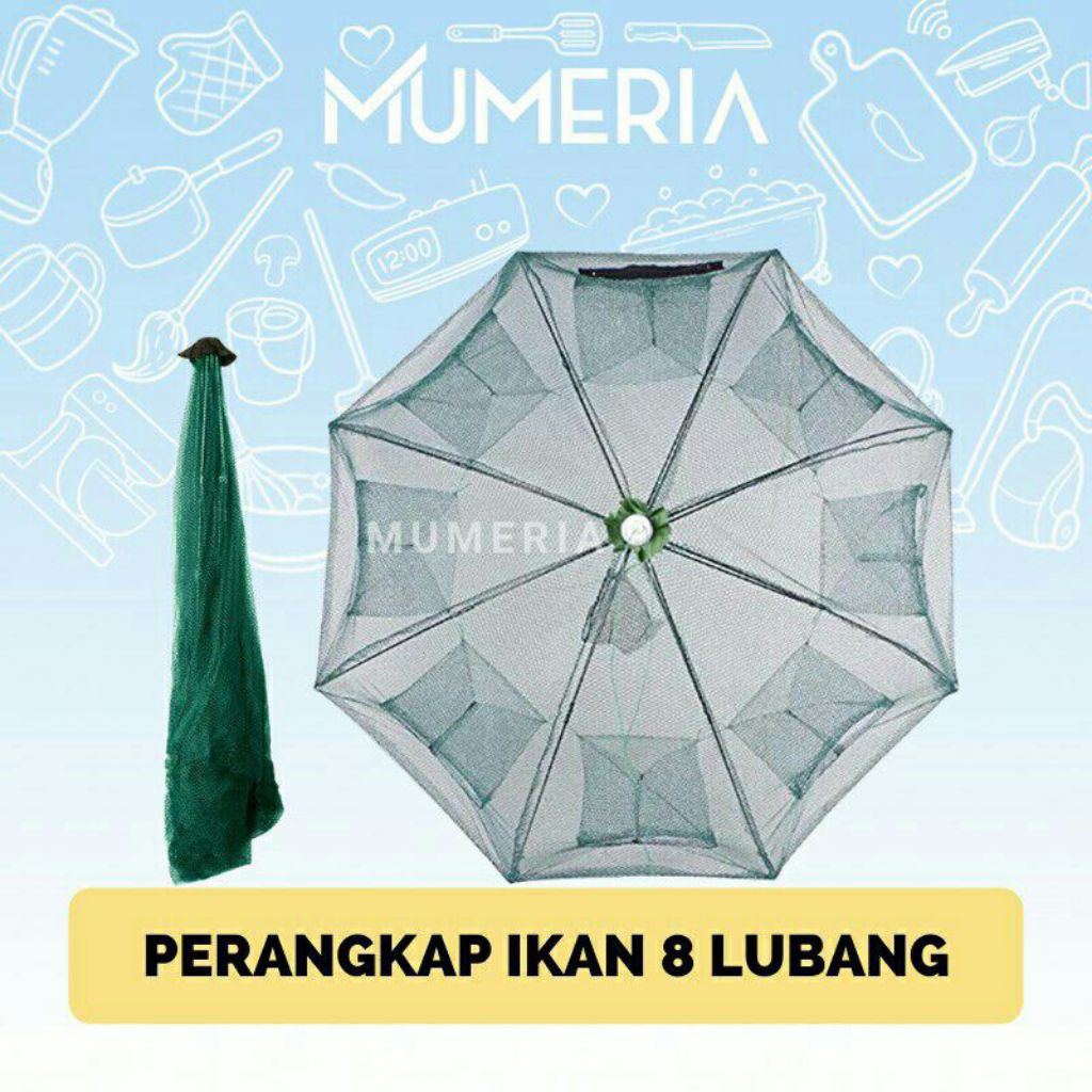 perangkap bubu payung 8 lubang alat perangkap  ikan udang serbaguna