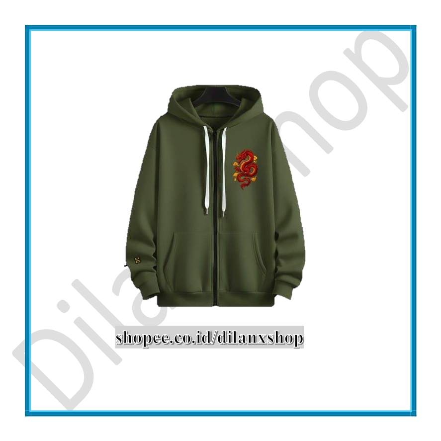 Hoodie Zipper Fullmoon Unisex Bahan Fleece Tebal Nyaman Dipakai
