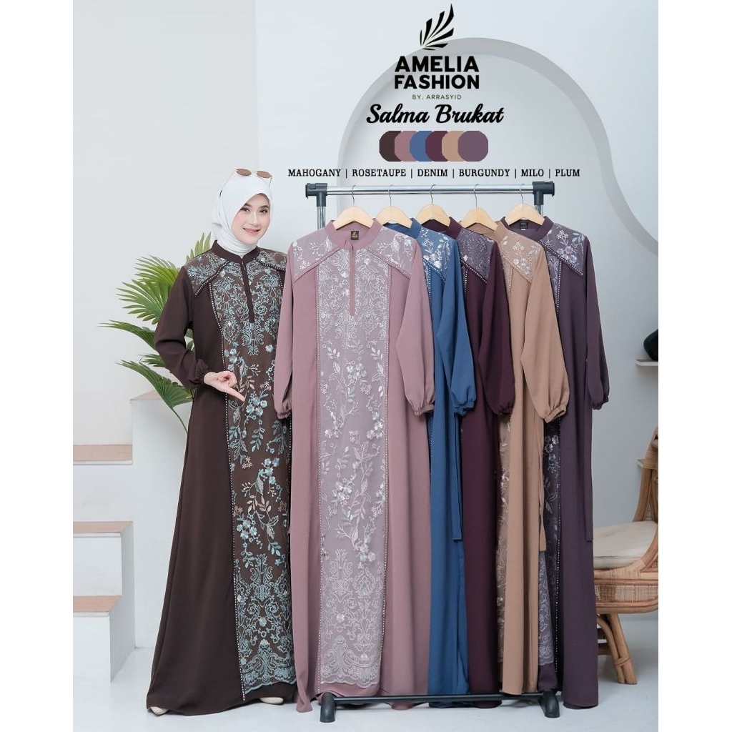 SALMA DRESS BRUKAT ORY AMELIA/SABIRA BRUKAT AMELIA FASHION/GAMIS BRUKAT ORY AMELIA/GAMIS BRUKAT LEBA