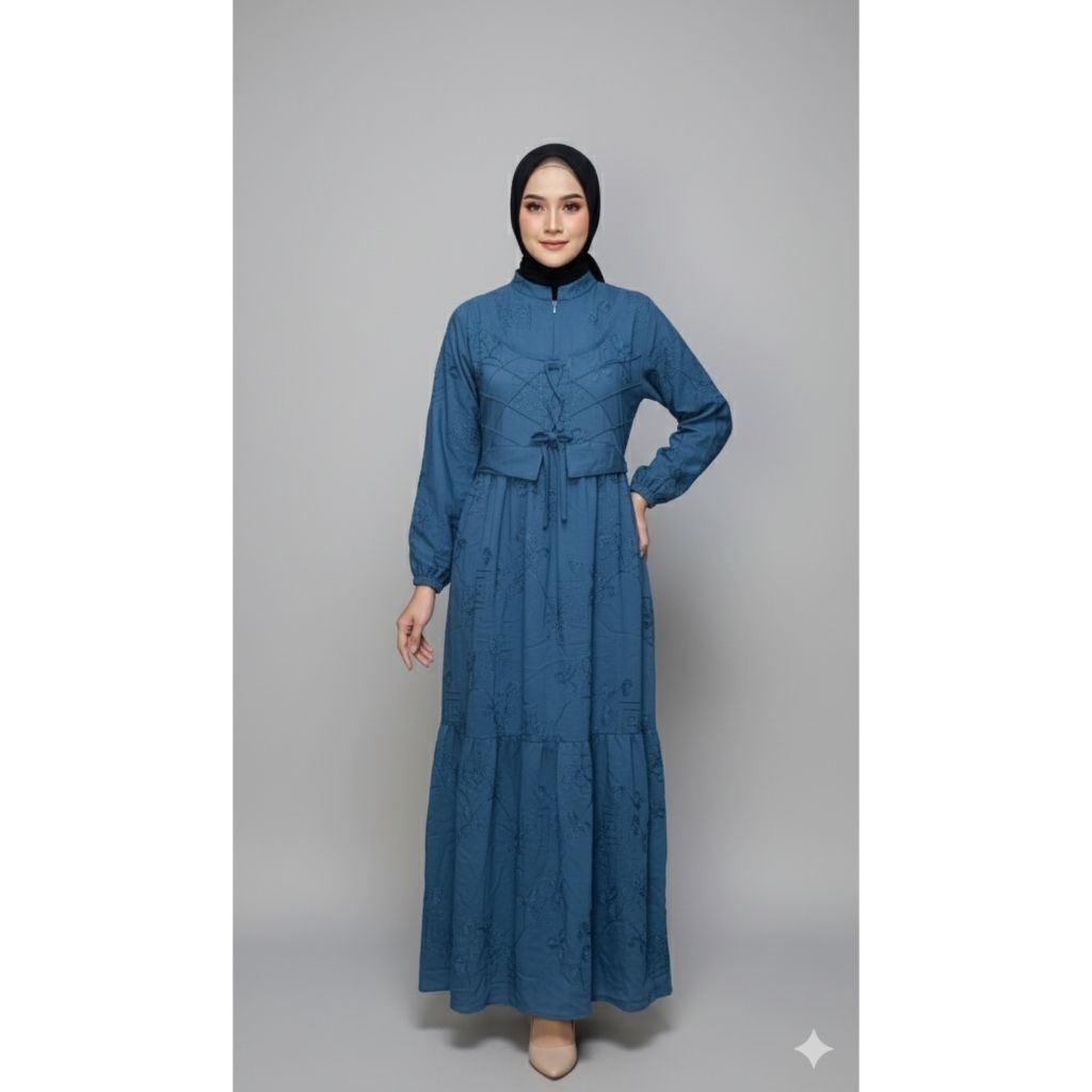 OutfitbyMeta Almira dress katun bordir premium gamis bordir mewah gamis daily kondangan