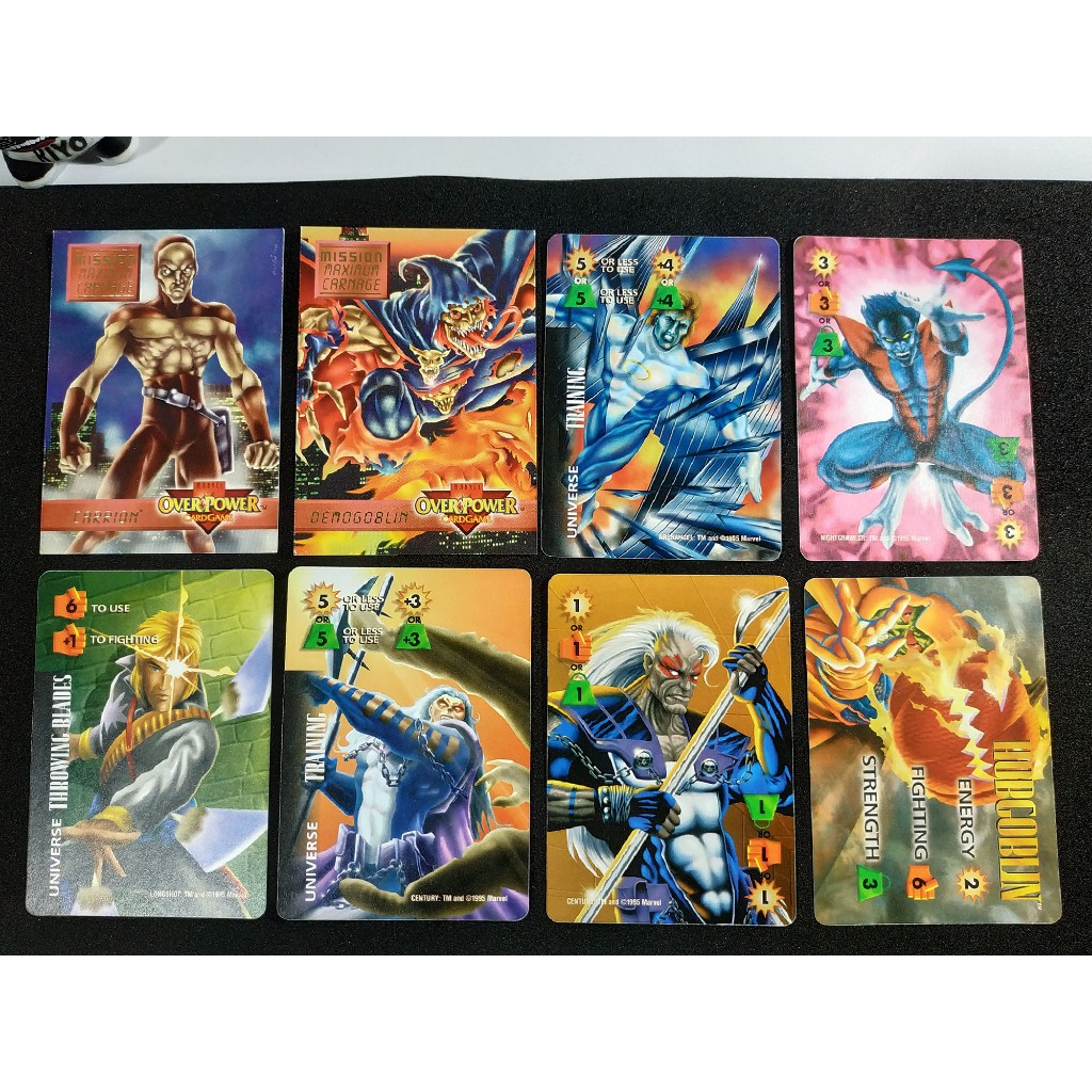 Kartu Trading cards - FLEER MARVEL OVERPOWER - Lot of 118 pcs