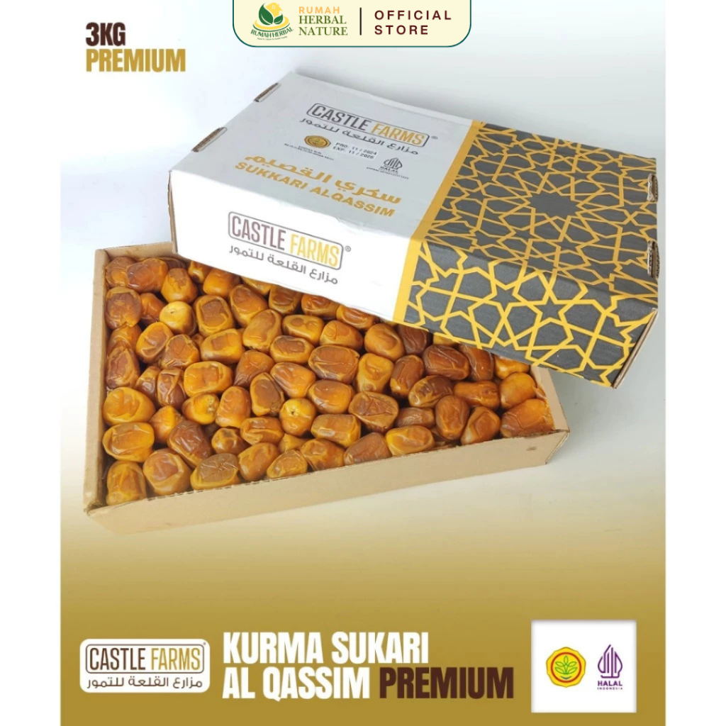 Castle Farms - Kurma Sukari 3  Kg  Lebih / Qurma Sukkari 3kg Qorma Premium Pilihan Asli Original