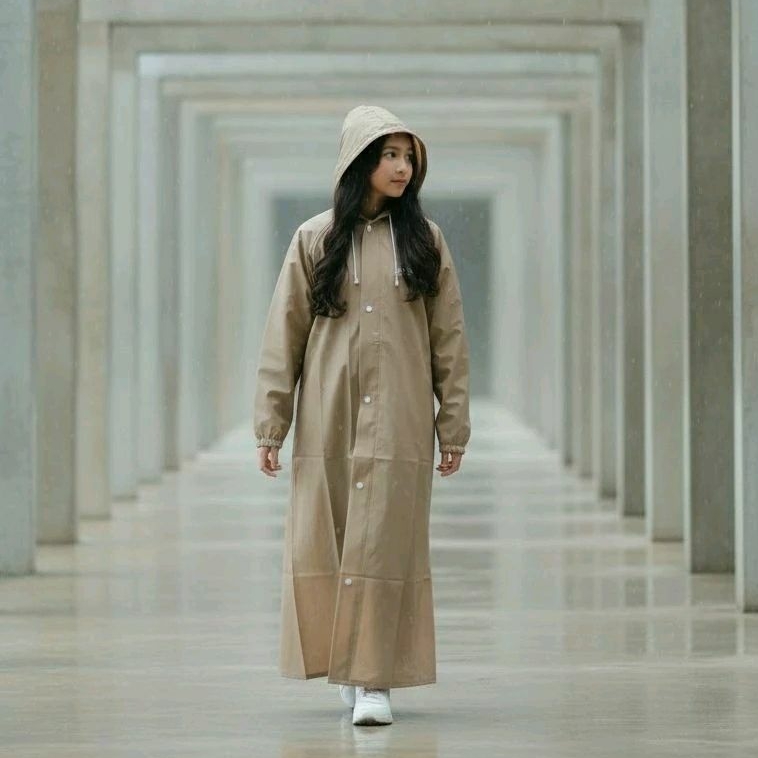 Jas Hujan GAMIS ANAK Untuk Usia 12 - 15 th Muat Sampai bb 40 kg Raincoat Premium By Kamila