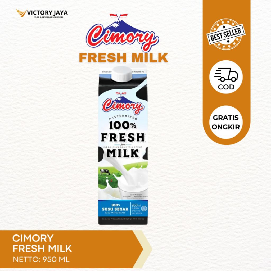 FRESHMILK CIMORY PLAIN 950 ML Susu Segar Cimory 950ml - Segar, Alami, Tanpa Pengawet