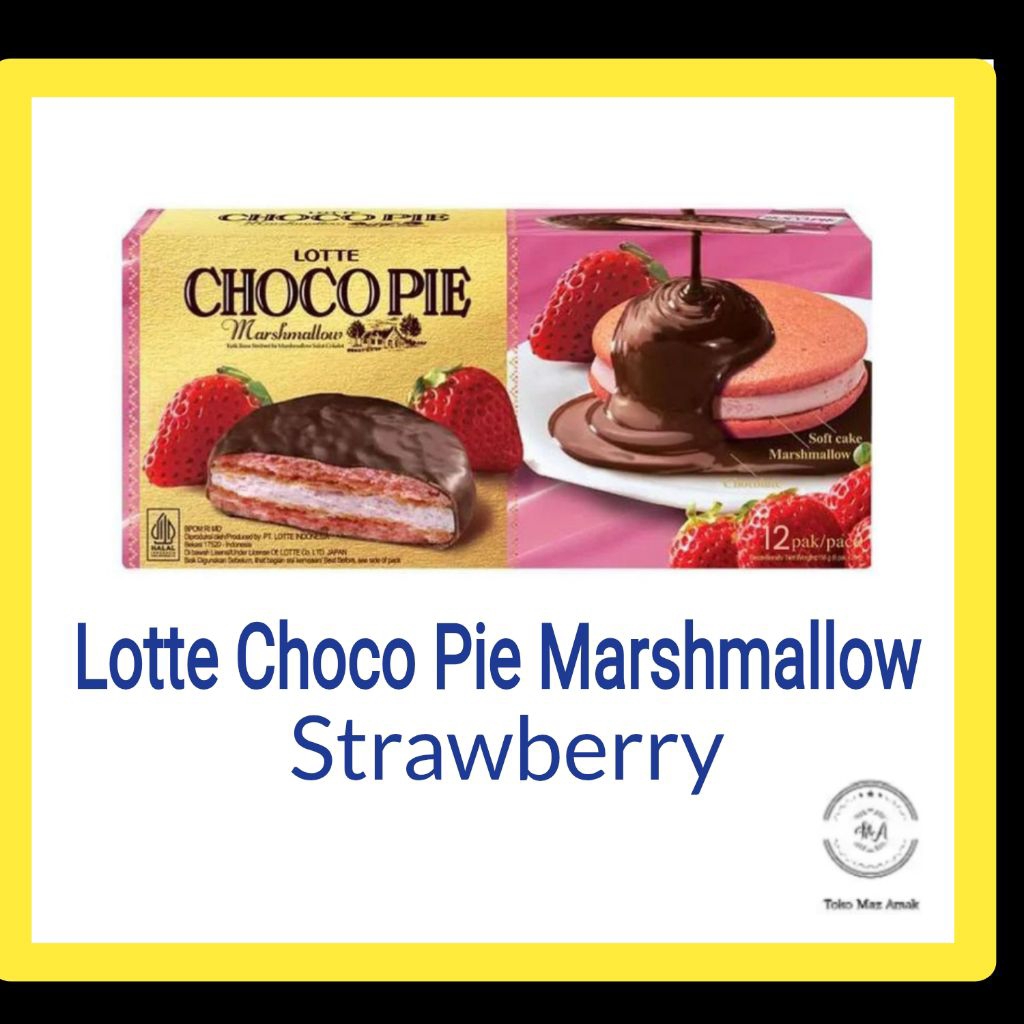 Lotte Choco pie Marshmallow Coklat Strawberry box isi 12pcs