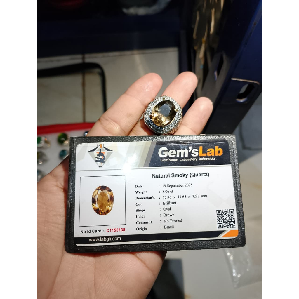 NATURAL SMOKY QUARTZ REAL PICT MEMO GLI