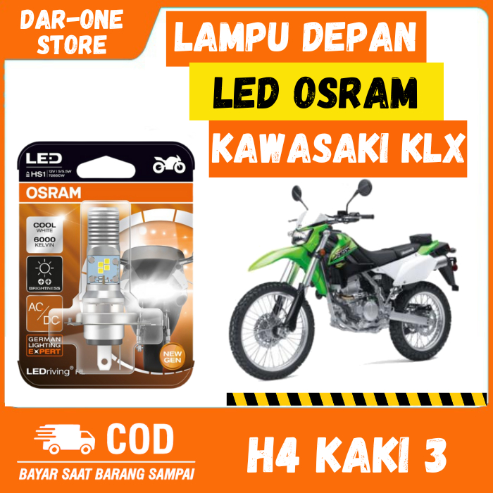 LAMPU DEPAN LED OSRAM KAWASAKI KLX 150 ORIGINAL H4 KAKI 3