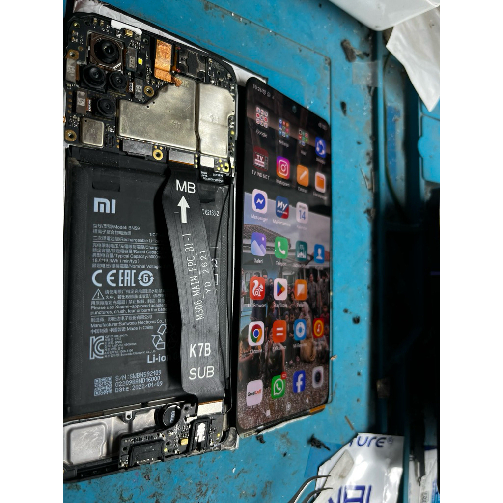 lcd redmi note 10s original copotan plus frame original