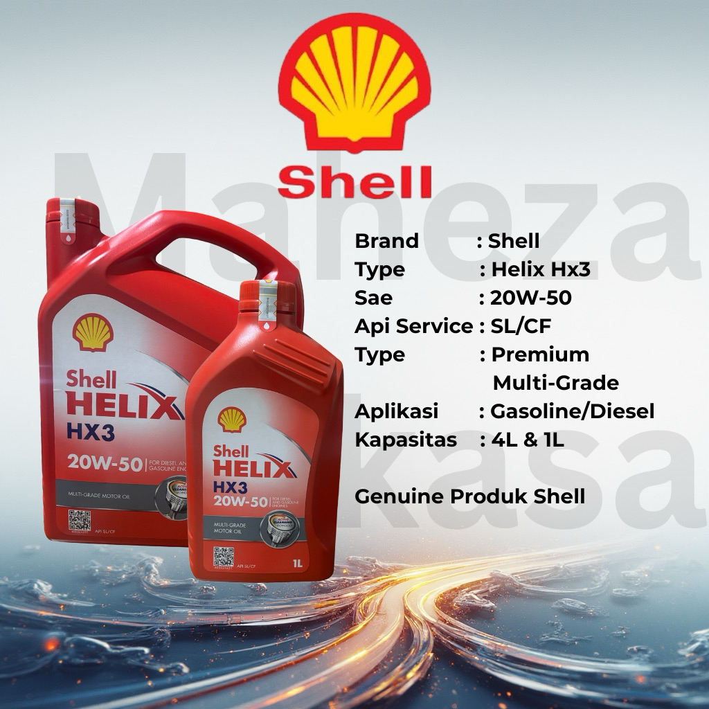 Shell Helix Hx3 20w50 / Helix Hx3 / Oli Mesin Shell Helix Hx3 4L