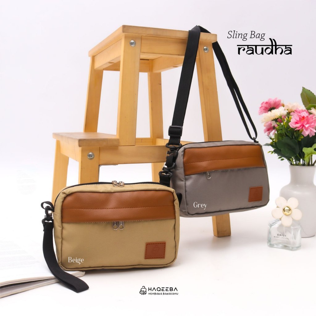 Sling Bag Raudha By Haqeeba, Cordura Kulit Sintetis