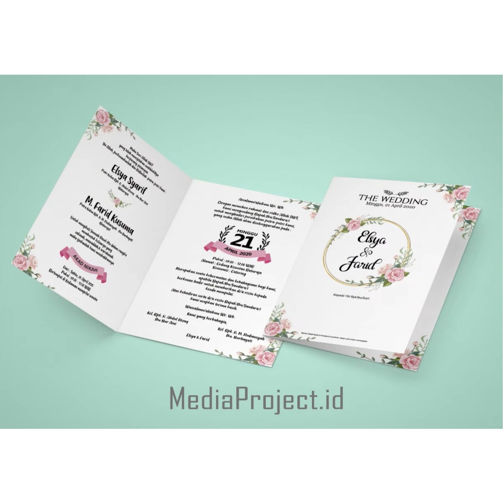 MINIMAL ORDER 50PCS Undangan Pernikahan Murah Lipat 2 Bufalo / MINIMAL ORDER 50PCS undangan cantik p