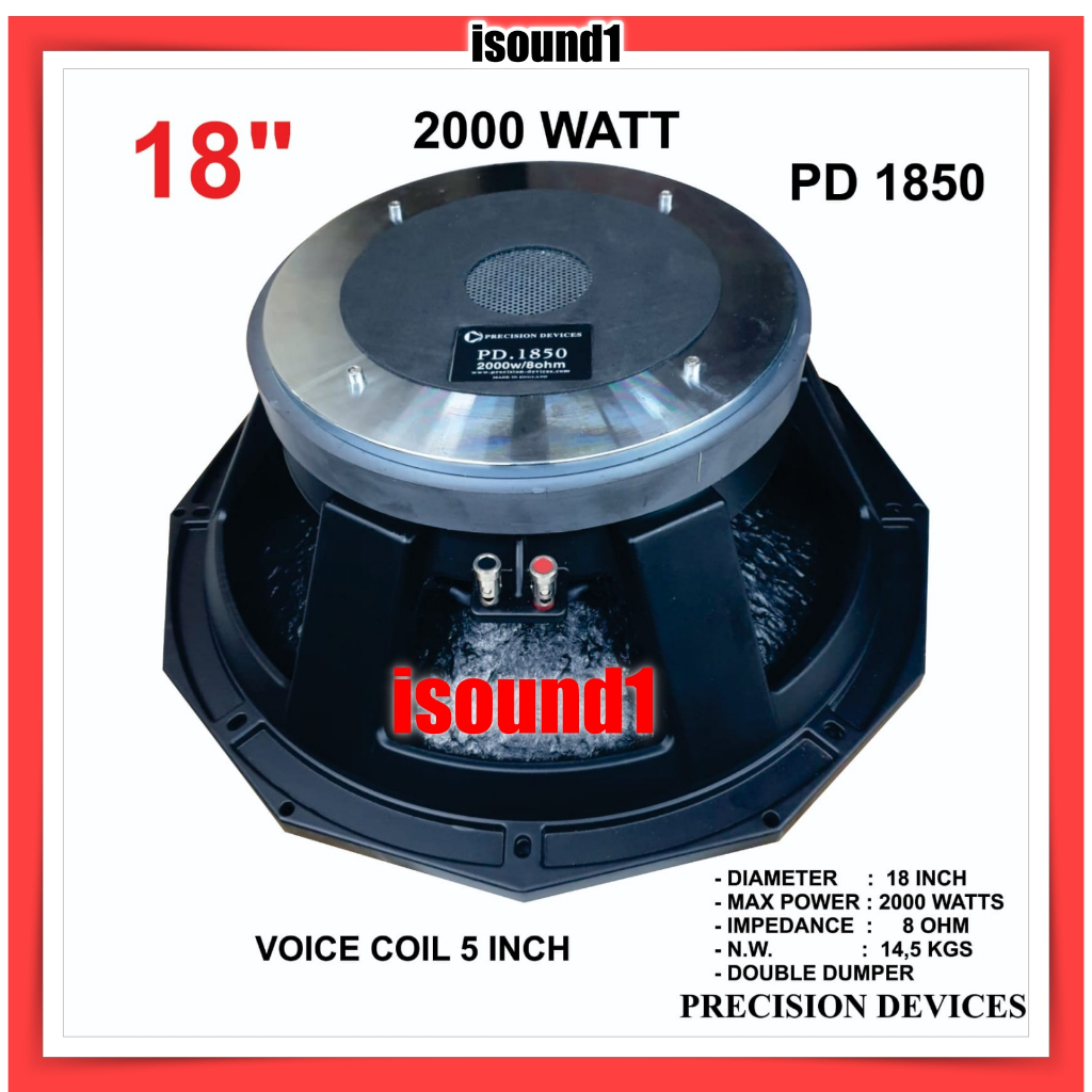 SPEAKER SUBWOOFER 18 INCH PRECISION DEVICES PD1850 PD 1850 SPEAKER KOMPONEN LOW
