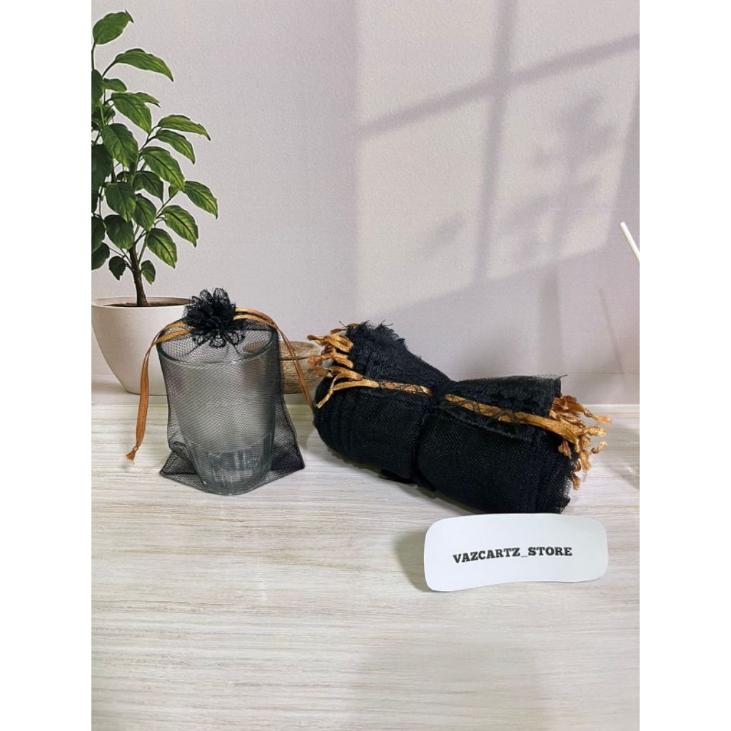 (50 pcs) kantong tile serut souvenir pernikahan untuk gelas kecil/gelas jambu ukuran 10x14