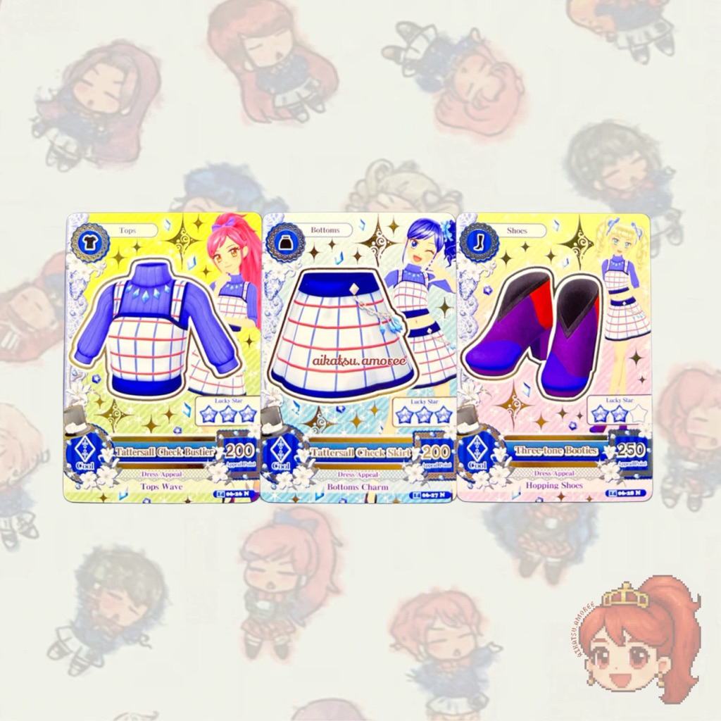 Aikatsu Normal Card Tattershall Check Set Seira Aoi Yurika
