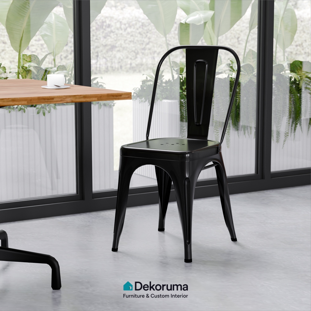 Dekoruma LUTON Kursi Makan Minimalis / Kursi Cafe / Bangku Metal / Kursi Teras