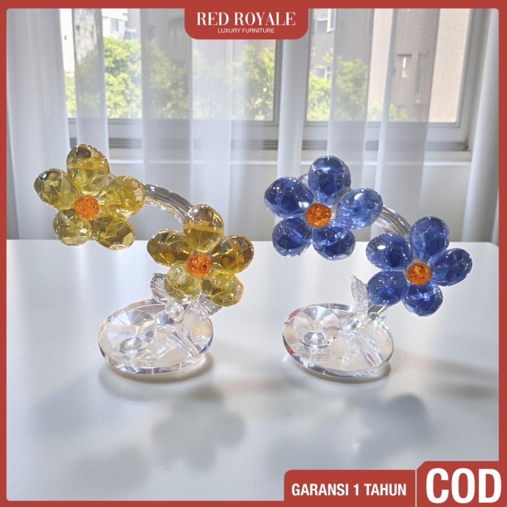 pajangan bunga kristal dekorasi hiasan rumah
