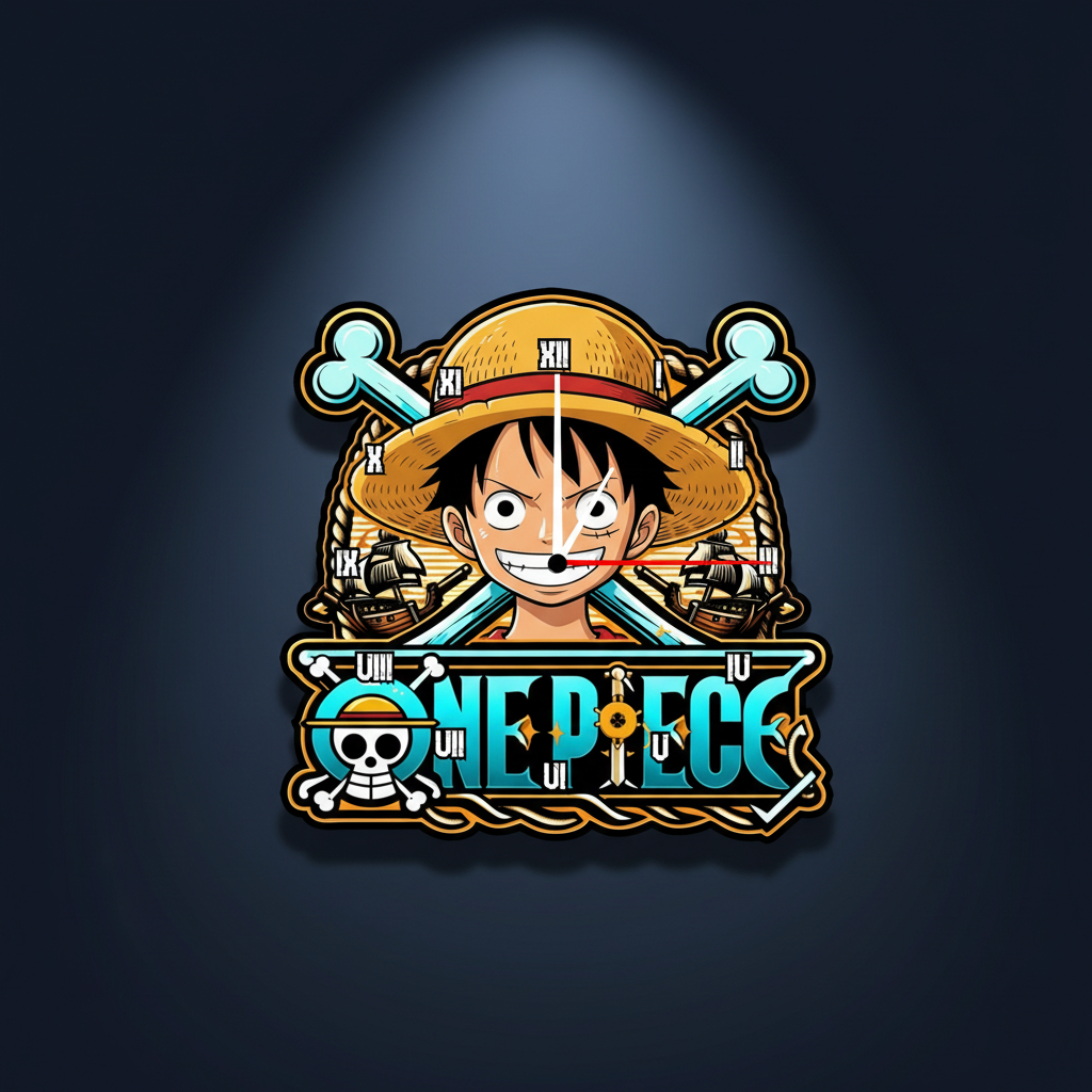 Jam Dinding Ukir One Piece Desain Eksklusif