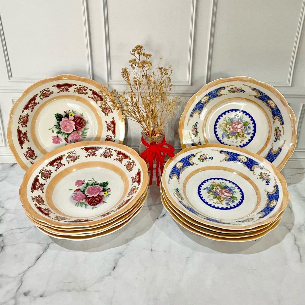 Piring Keramik 6 PCS - Piring Kembang