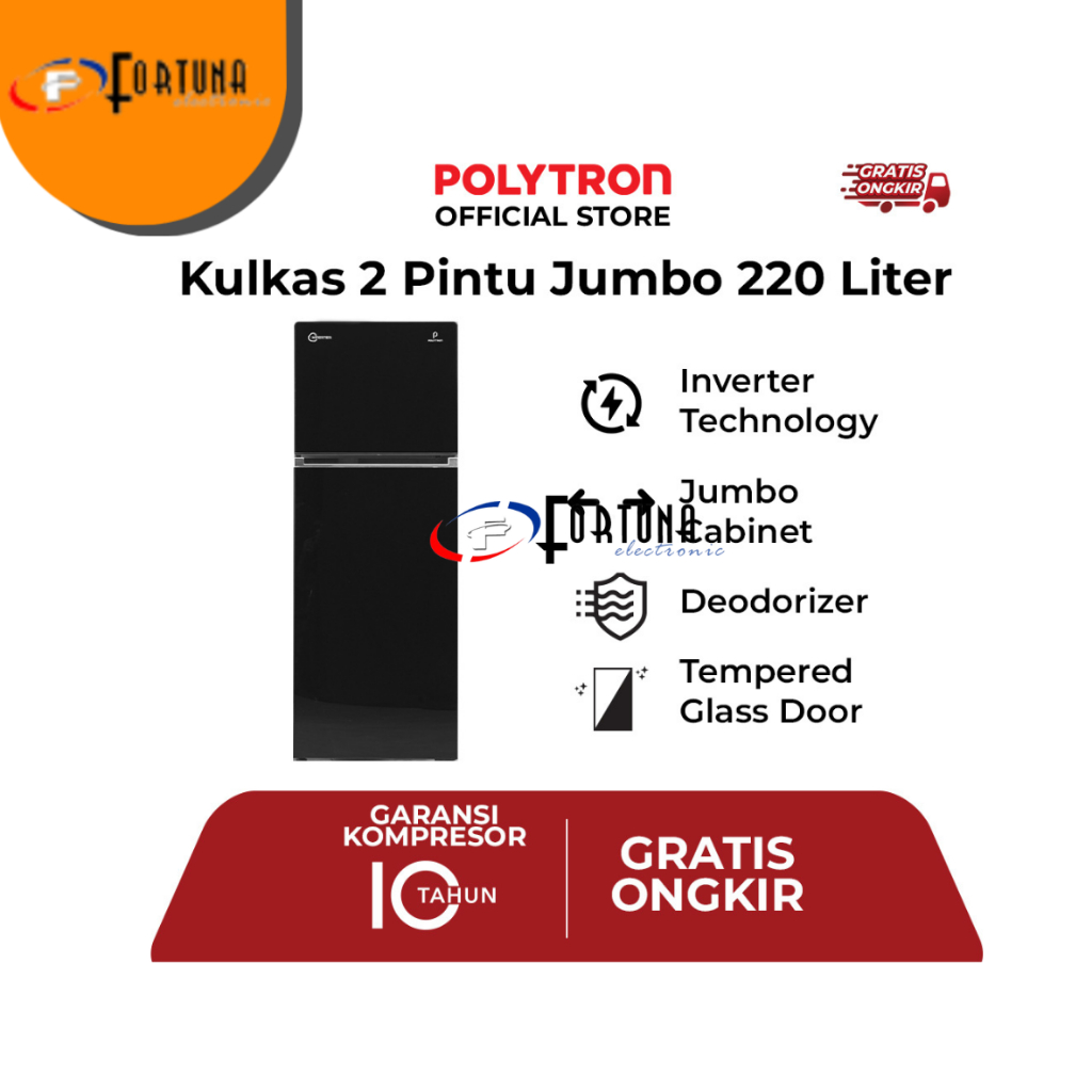 KULKAS POLYTRON 2 PINTU INVERTER PRW23VX / PRW25VX / PRW29VX BELLEZA JUMBO