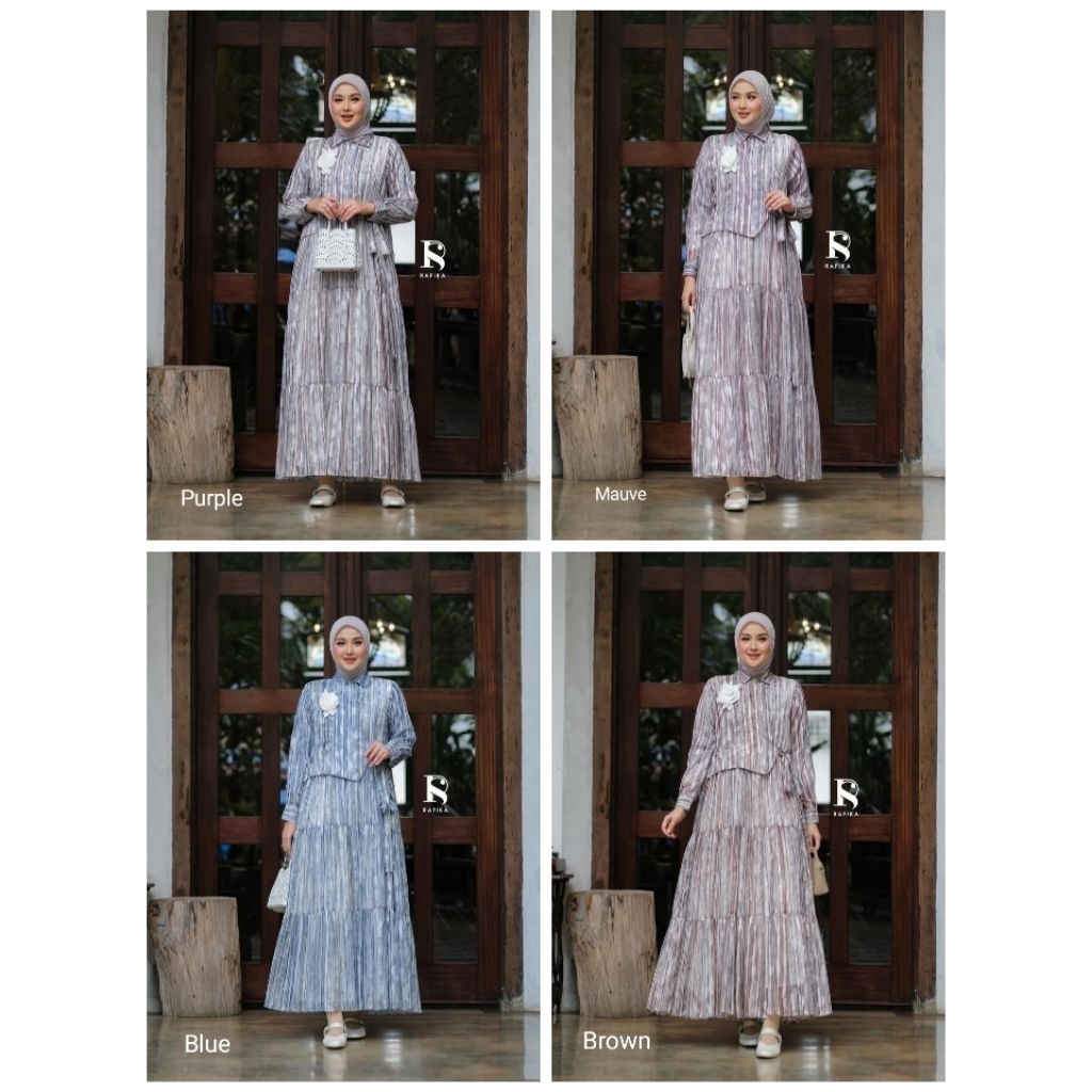 [NG]Ready KALILA MIDI DRESS ORIGINAL By RAFIKA STORE (Midi Dress) Wanita Casual Muslimah KALILA By R