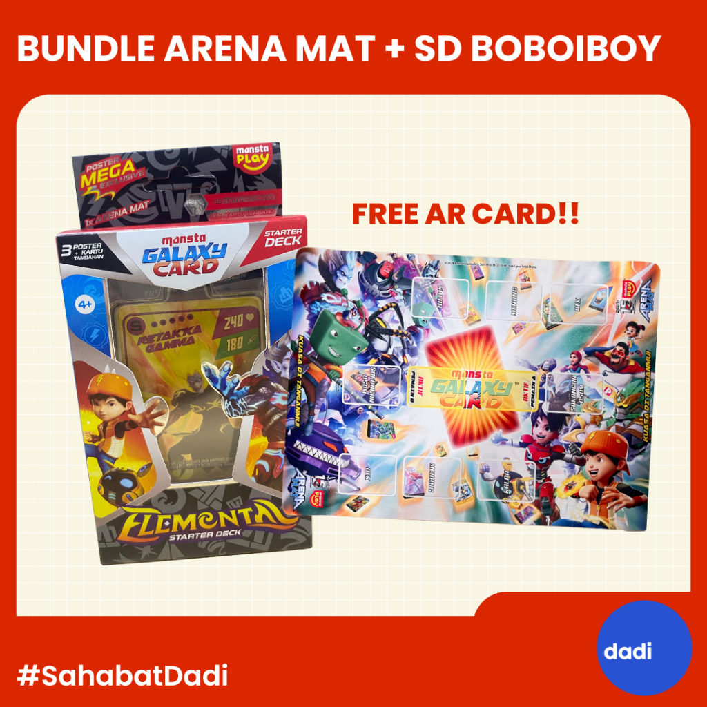 Dadi - BoBoiBoy Arena Mat & Starter Deck FREE 1 AR Techno breaker – Mainan/Card Game
