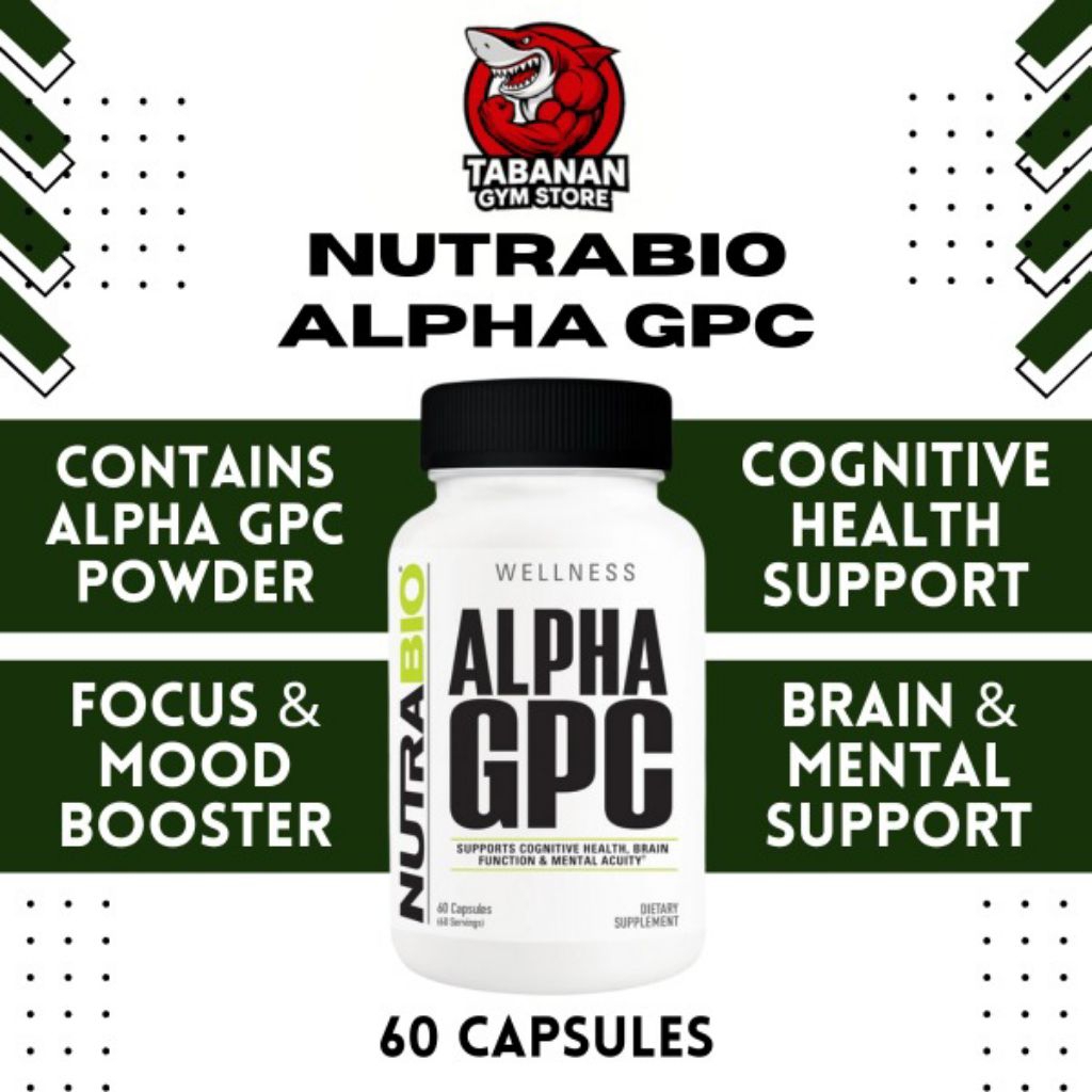 (PROMO) Nutrabio USA ALPHA GPC - 60 Kapsul Mendukung Kesehatan Kognitif & Fungsi Otak