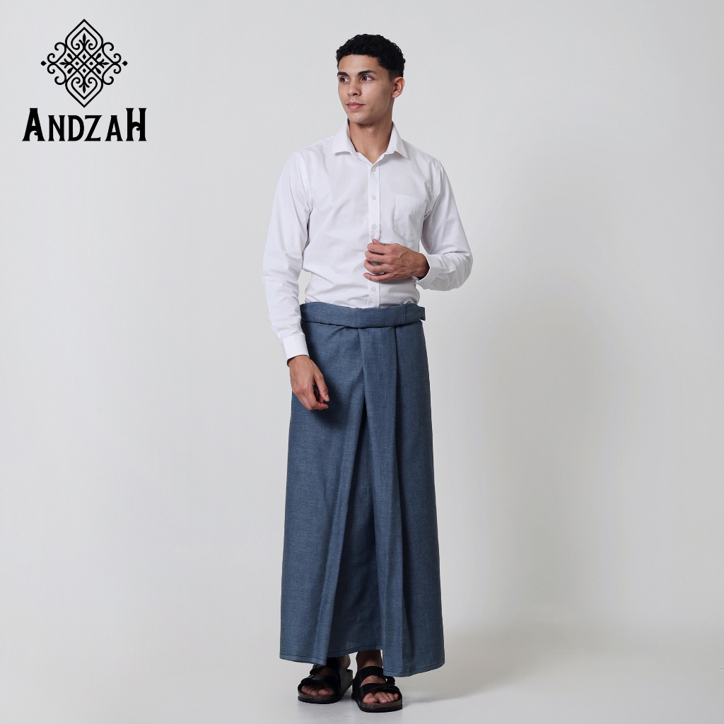 ANDZAH - Sarung Pria Dewasa motif sarung polos Abu - Abu / sarung sholat pria / sarung laki laki dew