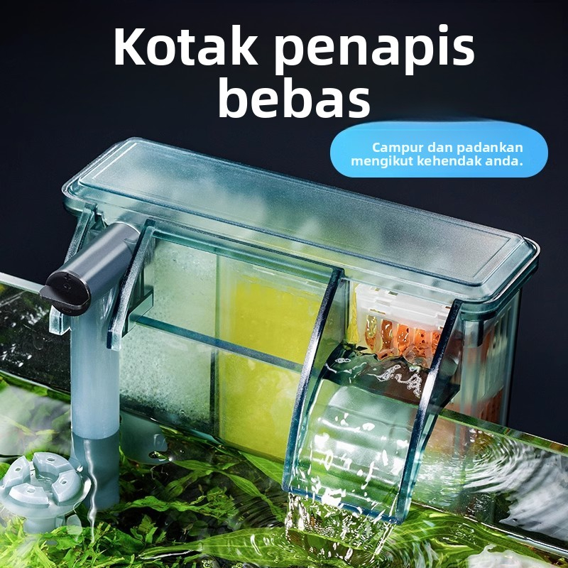 Energi hemat transparan senyap pompaoksigen, akuarium rumah tanggaakuarium sistem pengisian oksigen 