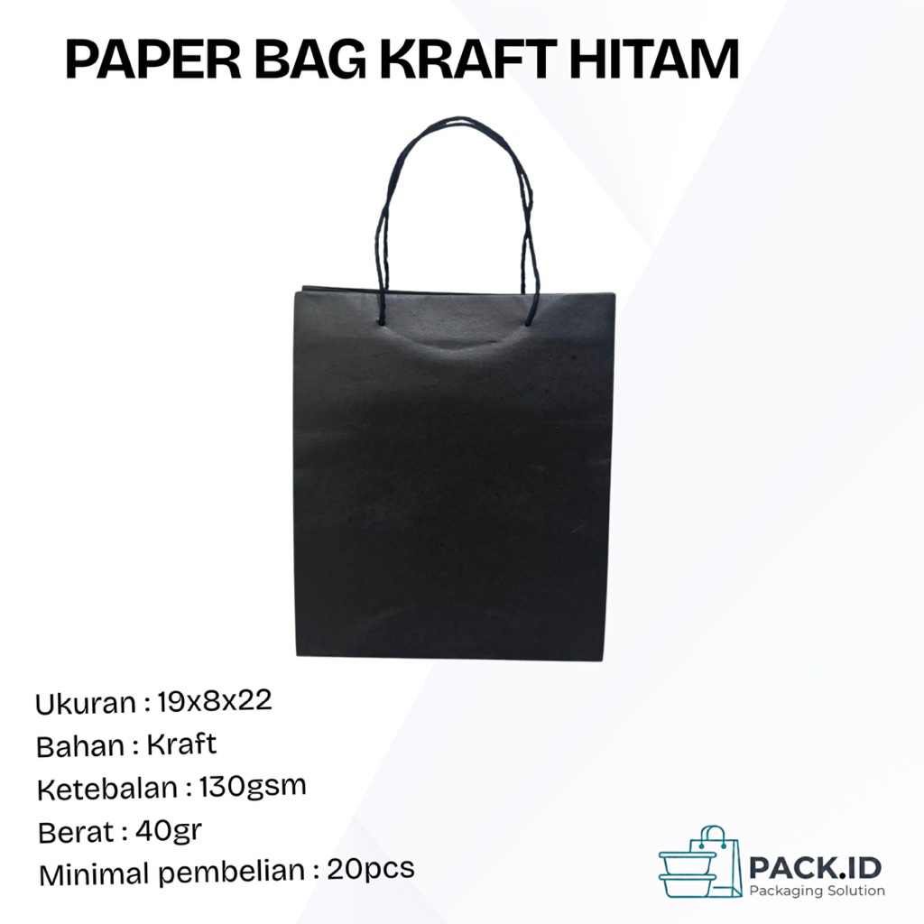 PAPER BAG KRAFT POLOS HITAM  / PAPER BAG HITAM POLOS / PAPER BAG KRAFT POLOS / TAS KERTAS / TAS KERT