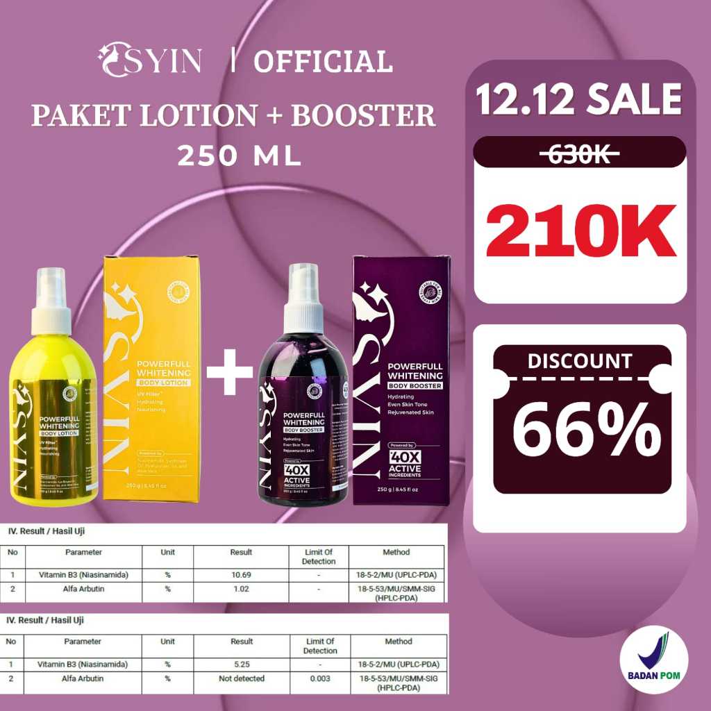 PAKET Powerfull Body Lotion 250ml + Powerfull Body Booster 250ml Osyin Glow