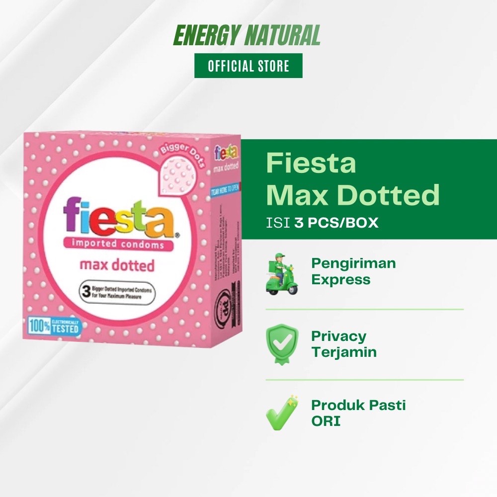 Kondom Fiesta MaxDotted 1 Box isi 3 Pcs Condom Fiesta Bergerigi