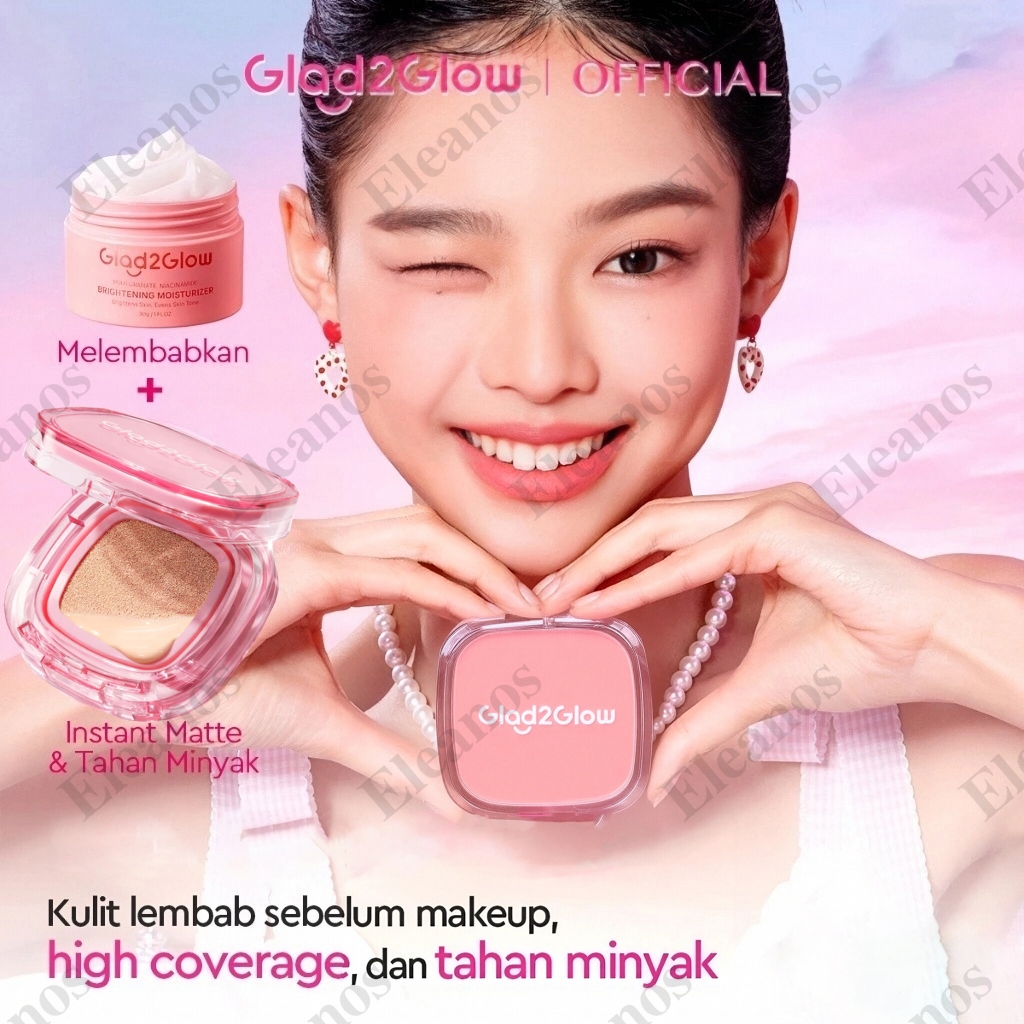 [100%ORI]Glad2Glow Perfect Make Up Skincare 2pcs Bundle - Pomegranate Niacinamide Brightening Moistu
