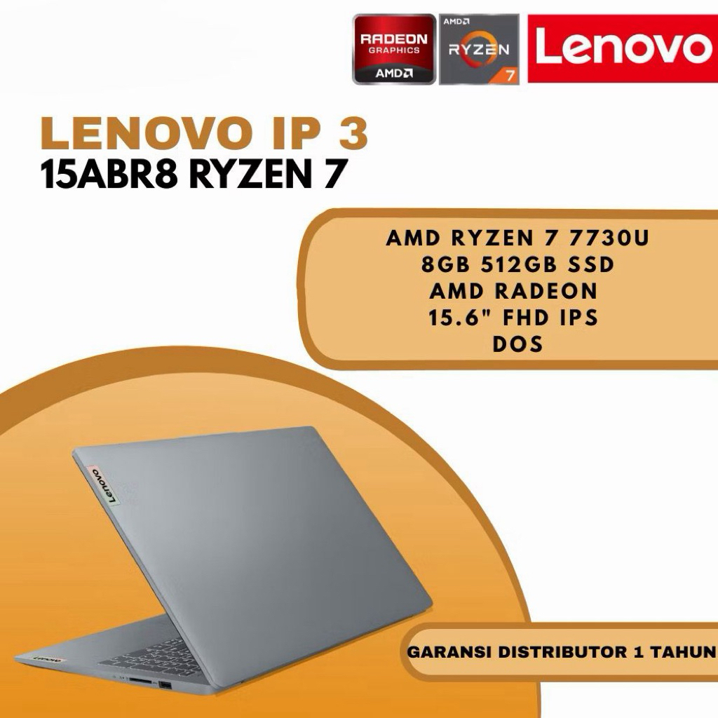 LENOVO IDEAPAD SLIM 3 15 RYZEN 7 7730U 8GB 512SSD