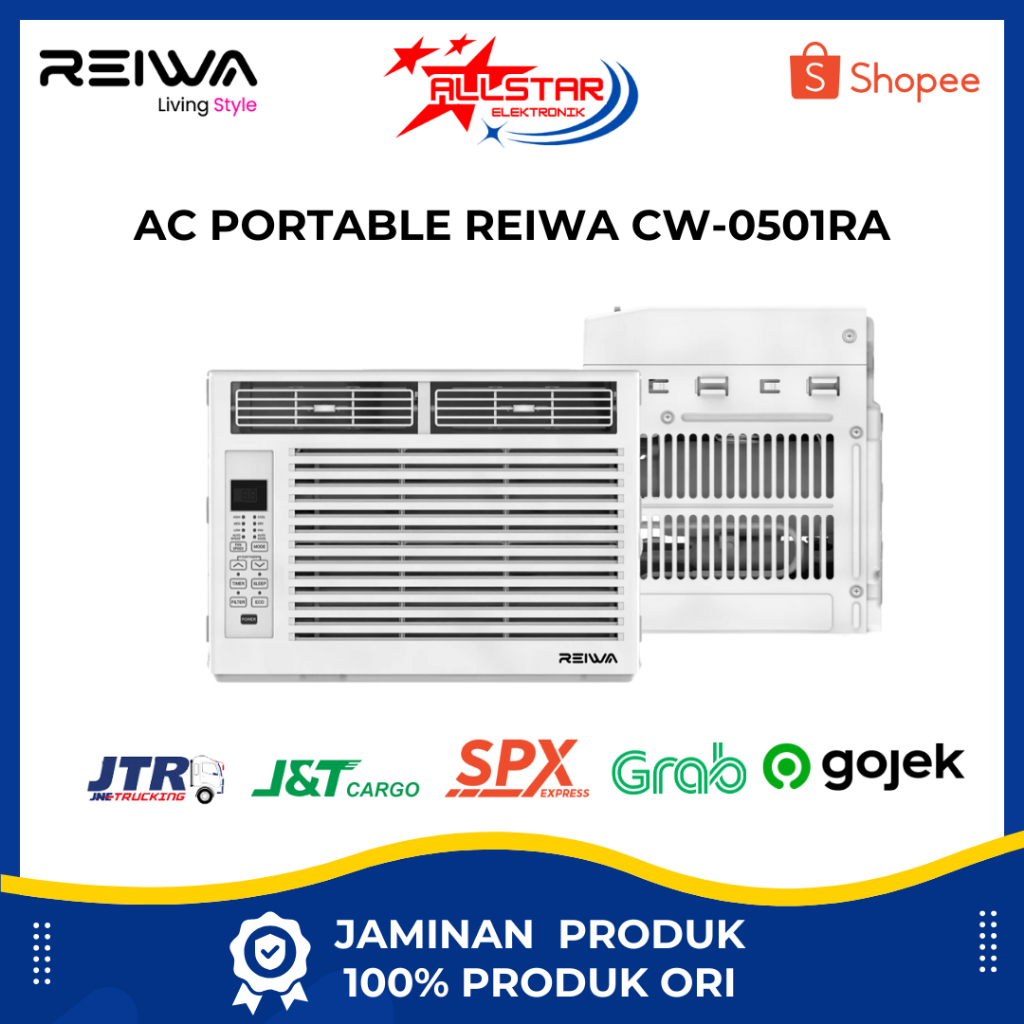 AC WINDOW PORTABLE REIWA CW-0501RA Air Conditioner 0.5 1/2PK AC Window 0.5PK 1/2PK
