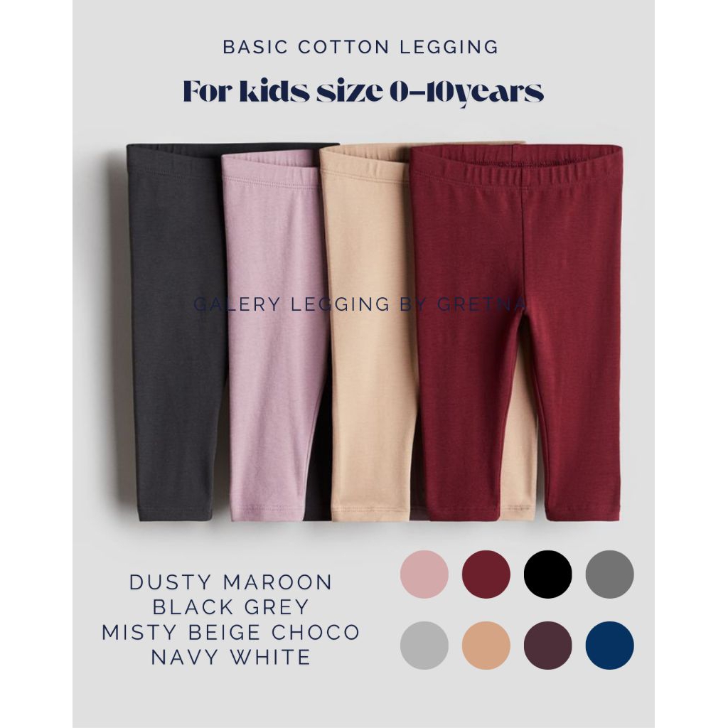 Legging Anak bahan kaos usia 0-10tahun - legging anak perempuan- dalaman anak sekolah