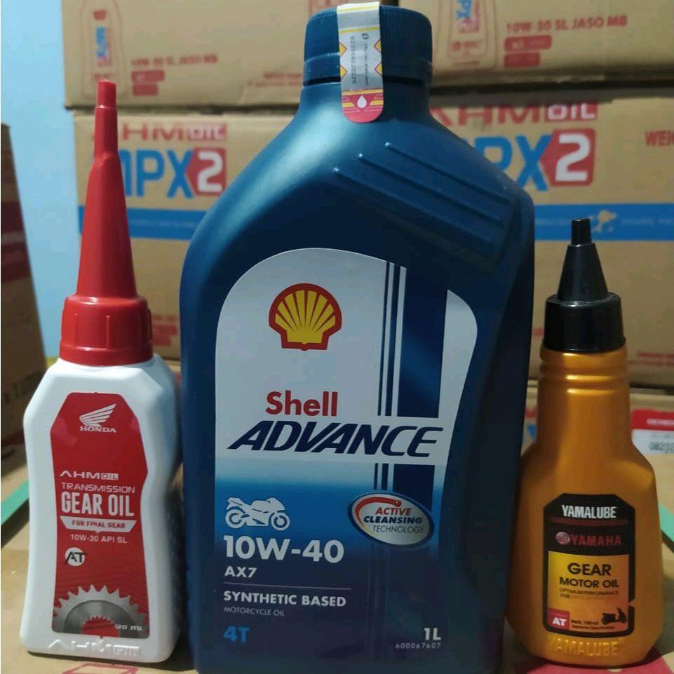 oli mesin shell advance ax7 biru 10-40 1liter original asli shell advance untuk semua motor honda ya