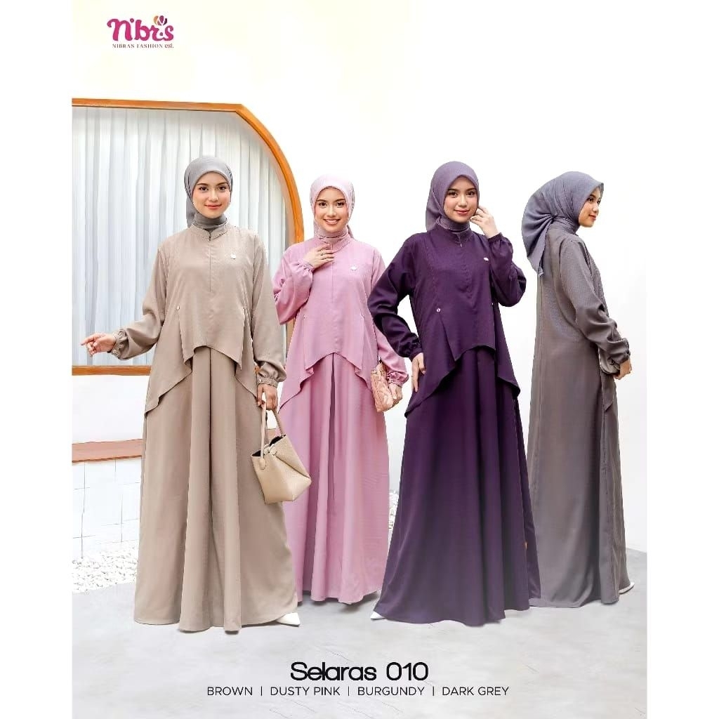 GAMIS NIBRAS SELARAS 010 BANYAK WARNA. GAMIS NIBRAS TERBARU_GAMIS NIBRAS DISKON